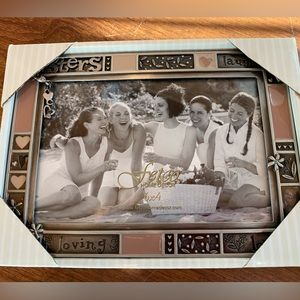 Fetco 6x4 Pale Pink & Silver Sister Home Decor Frame Gift NWT